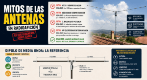 Mitos de las antenas en radioafición: ROE, dipolos, balun y eficiencia explicados