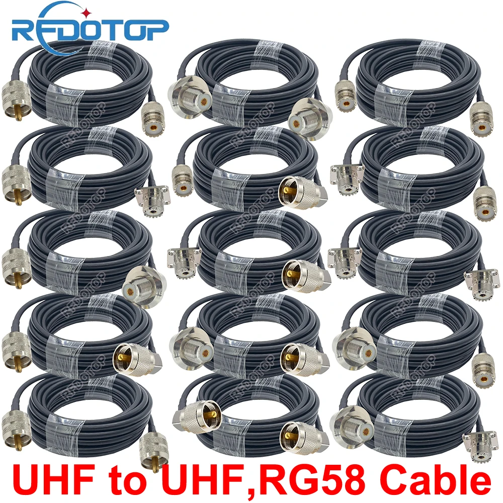 Cable coaxial PL-259 a SO-239 – RG58