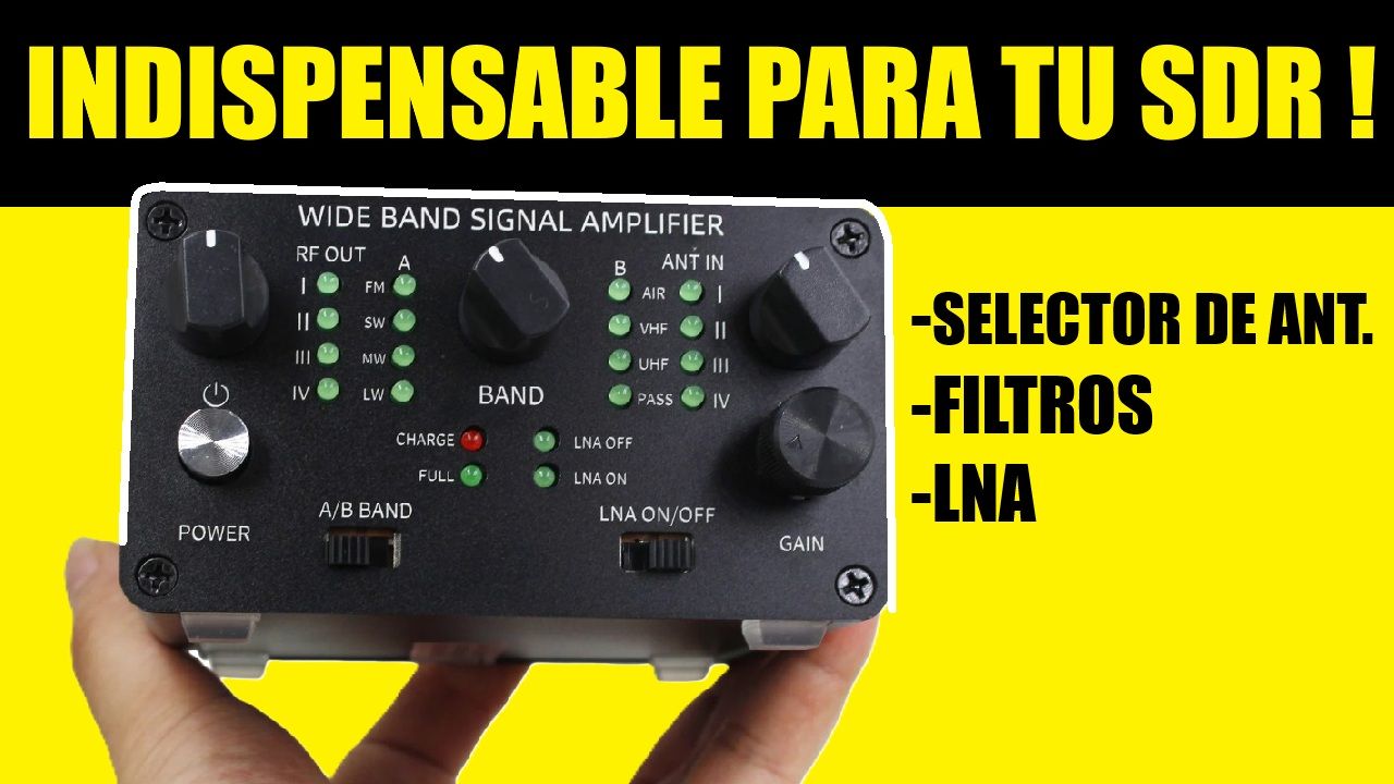 Full Band Antenna Signal Amplifier 30kHz-650MHz 4 Channel Low Noise Adjustable Gain 30dB SMA Connectors High Pass Filters